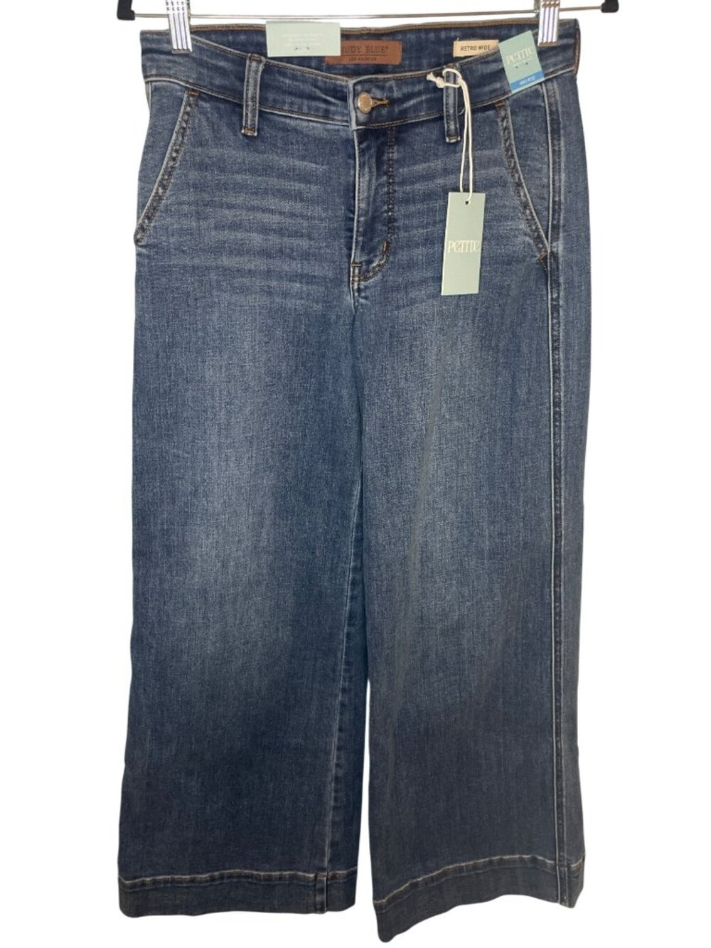 Judy Blue Petite Retro Wide Leg Mid Rise Denim Jeans Women's Size 3/26 NWT